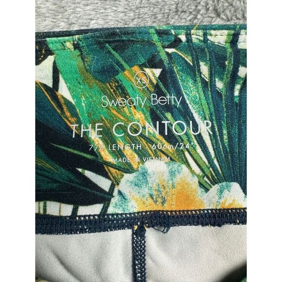 Sweaty Betty The Contour Leggings Green Hibiscus Floral Print Size XS - Picture 6 of 7